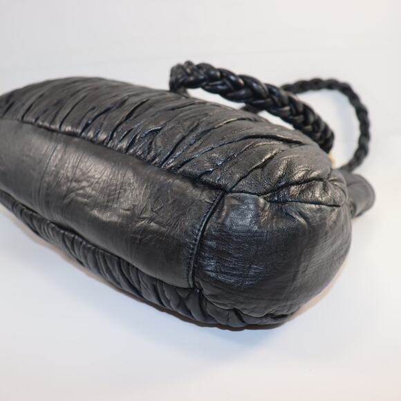 Steven by Steve Madden Black Satchel w/ Gold Hardware & Braided Straps - Picture 7 of 8